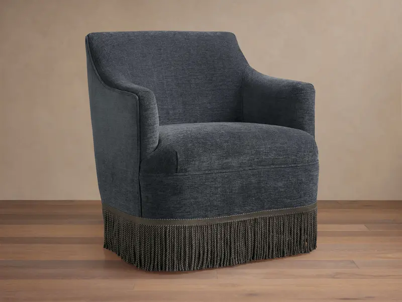 Savannah Fringed Swivel Accent Chair 1
