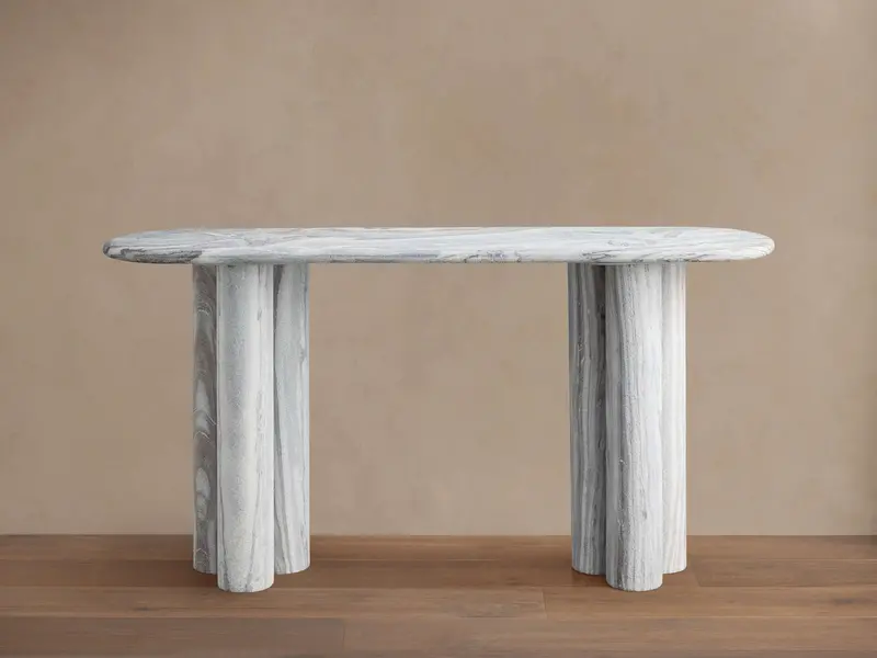 Serafin Grey Dolomite Stone Console Table 1