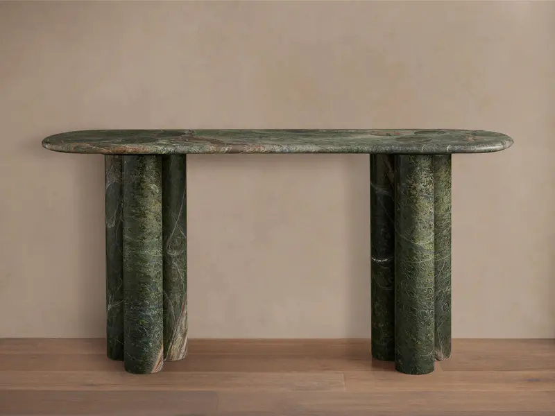 Serafin Slim Console Table With Wood And Metal Legs 1