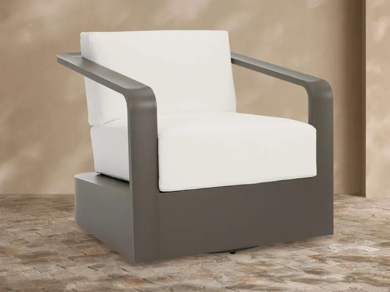 Sonoma Powder-Coated Aluminum Outdoor Swivel Chair – Savona Snow 1