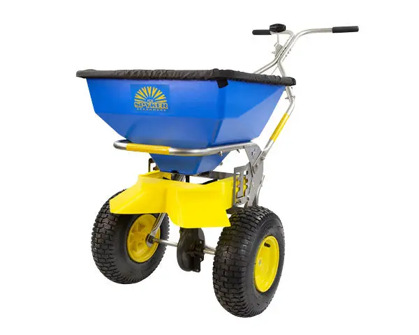Spyker Ergo-Pro 50 Lb Stainless Steel Ice Melt Spreader — Compact Winter Model Spy50L-2S 1
