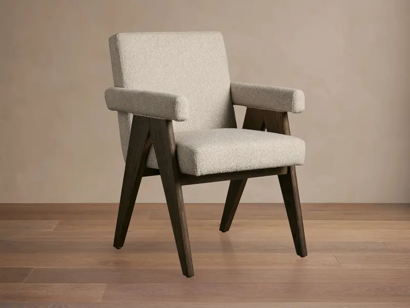 Stanley Dining Chair – Armchair In Rich Mocha Leather Upholstery 1