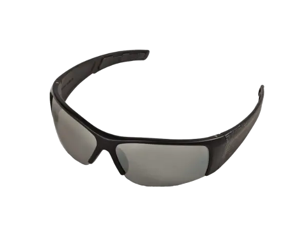 Stihl Black Wrap Safety Glasses – Silver Mirror Lens For Balanced Light Filtering (7010-884-0370) 1