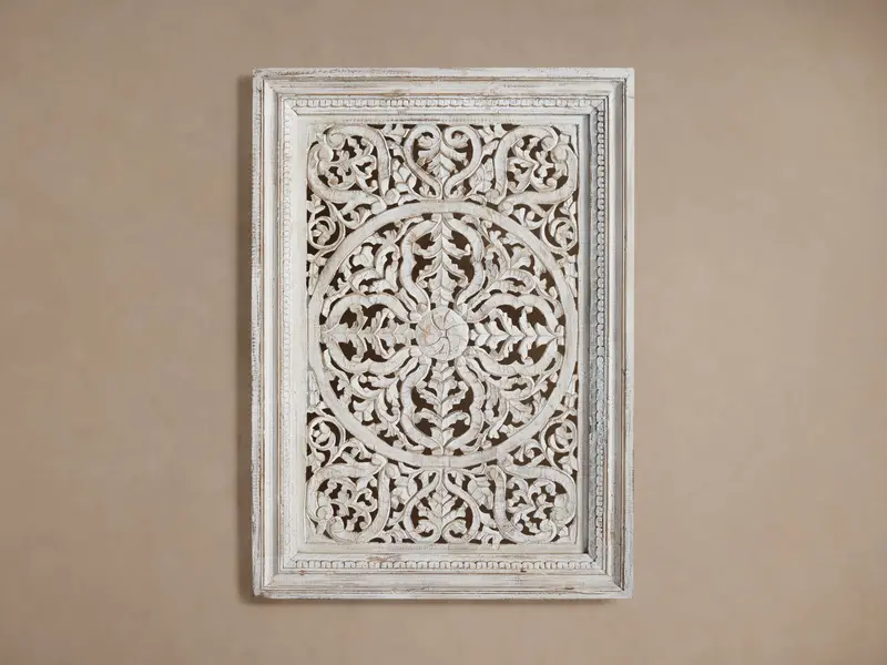Sukho White Medallion Wall Panel 1