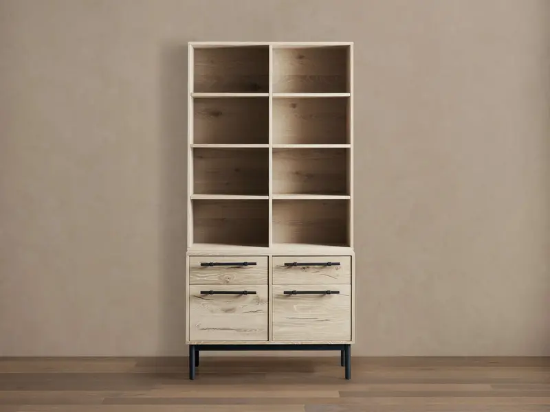 Sullivan File Storage Bookcase With Desk Base 1