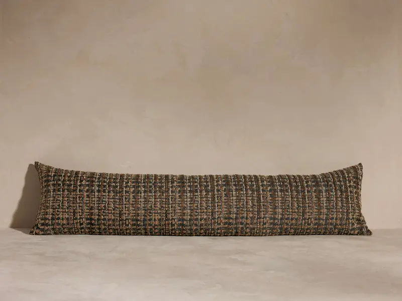 Tabby Woven Lumbar Pillow With Soft Cotton Blend Fabric 1
