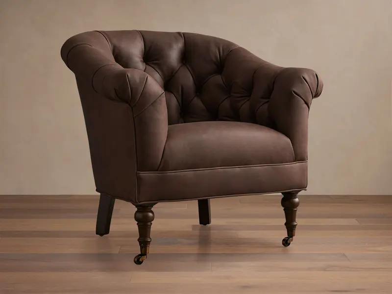 Tangier Full-Grain Leather Accent Chair 1