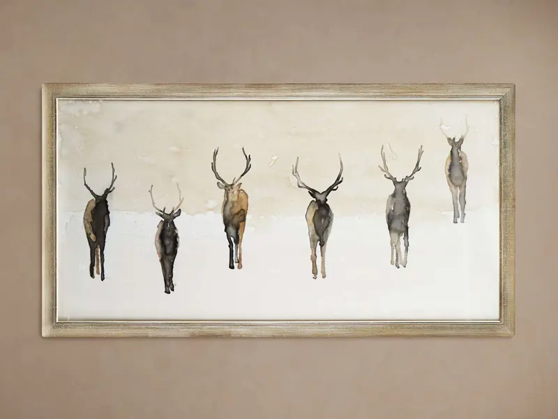 The Herd Framed Art Print – Wildlife Illustration On Cotton Rag Paper 1