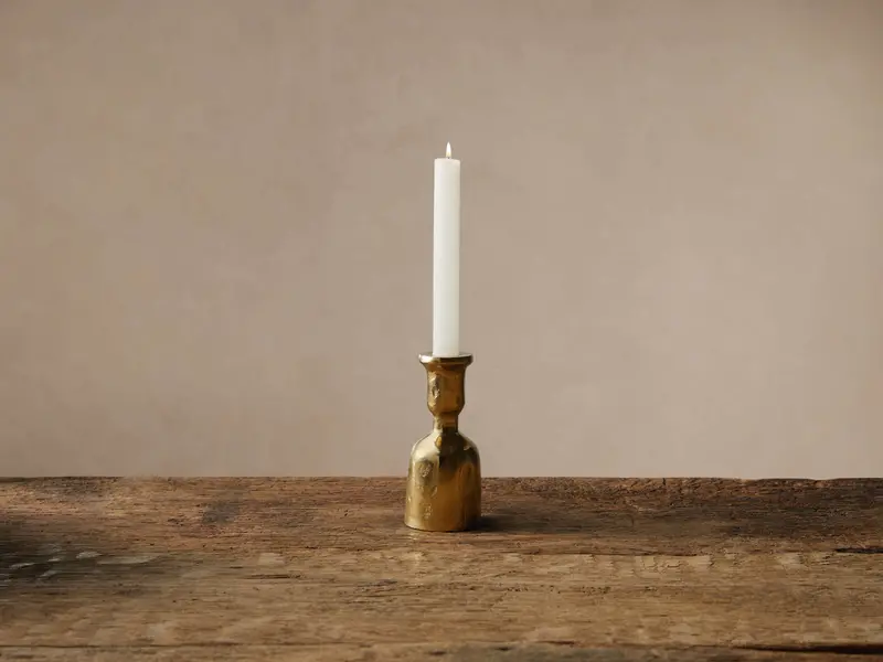 Thira Minimalist Taper Candle Holder – Brass Or Matte Black Finish 1