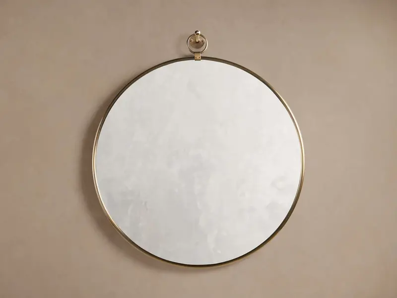 Thomas Round Wall Mirror – Framed Contemporary Accent Mirror 1