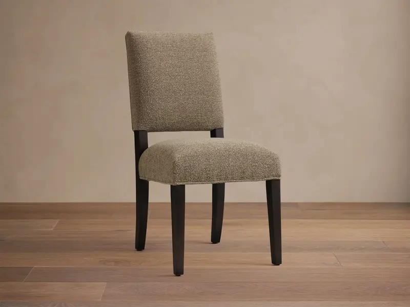 Torino Dining Chair – Upholstered Seat In Bellano Earth Fabric 1