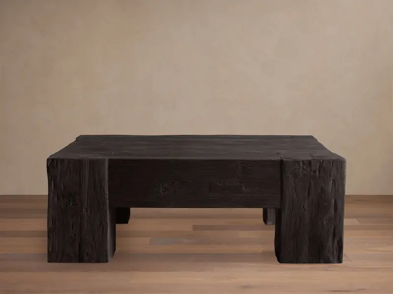 Ubud Square Coffee Table – Modern Rustic Wood Accent Table 1