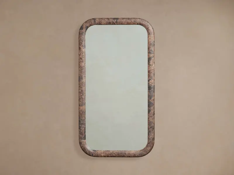 Vale Dark Emperador Marble Wall Mirror 1