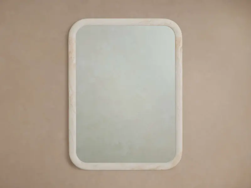 Vale Framed Wall Mirror With White Onyx Finish 1