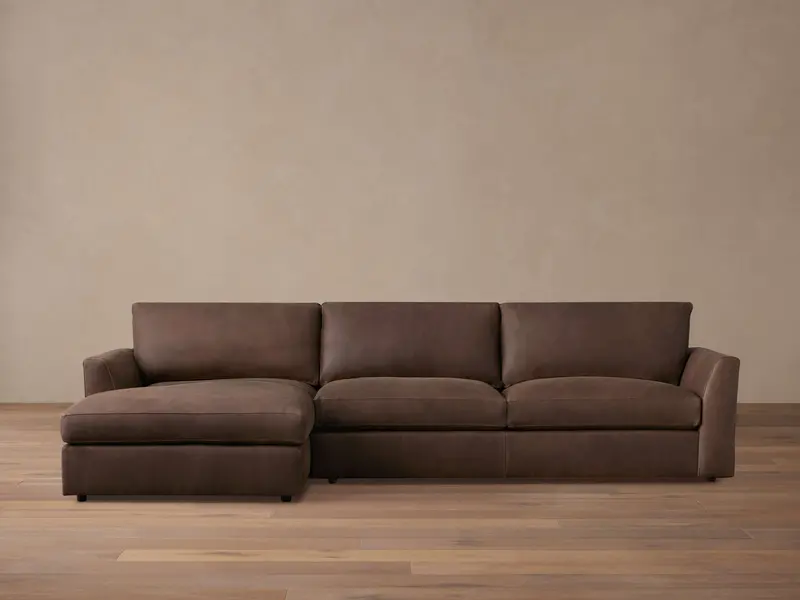 Vernon Full-Leather Two-Piece Chaise Sectional 1