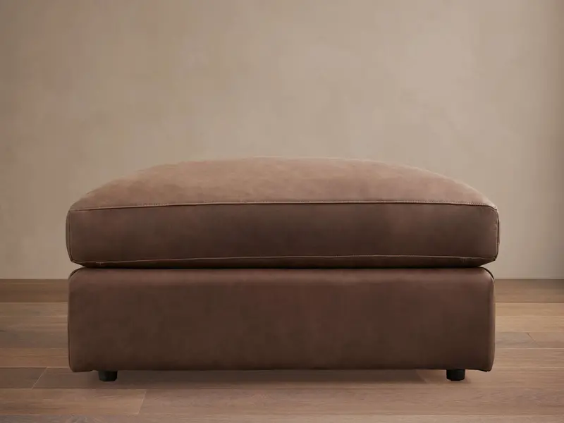 Vernon Genuine Leather Ottoman With Tufted Detail 1