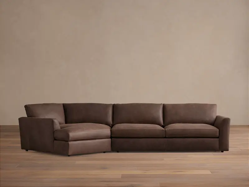 Vernon Leather Cuddle Chaise Sectional – Two-Piece Design 1