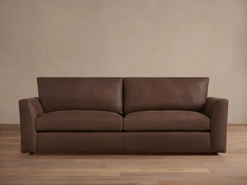 Vernon Leather Three-Seater Sofa – Mid-Century Inspired Silhouette 1