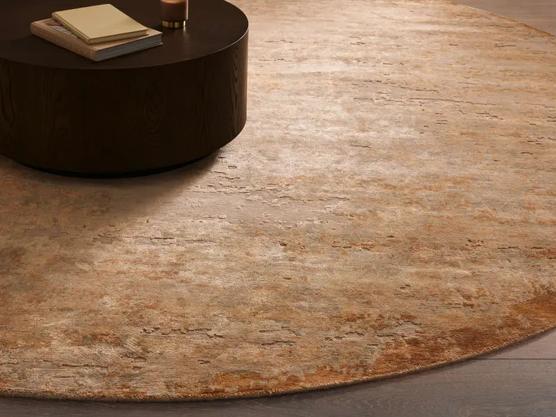 Viona Hand-Knotted Wool Round Area Rug 1
