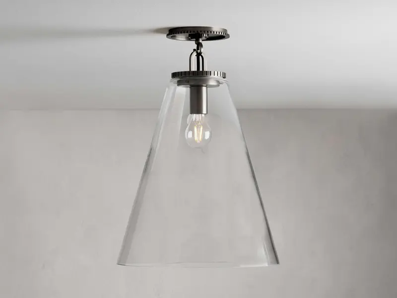 Wescott Medium Bronze Cone Flush-Mount Ceiling Light 1