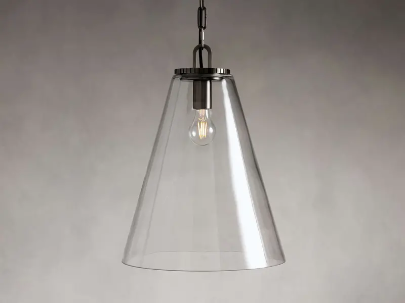 Wescott Medium Bronze Cone Pendant With Link Chain Suspension 1