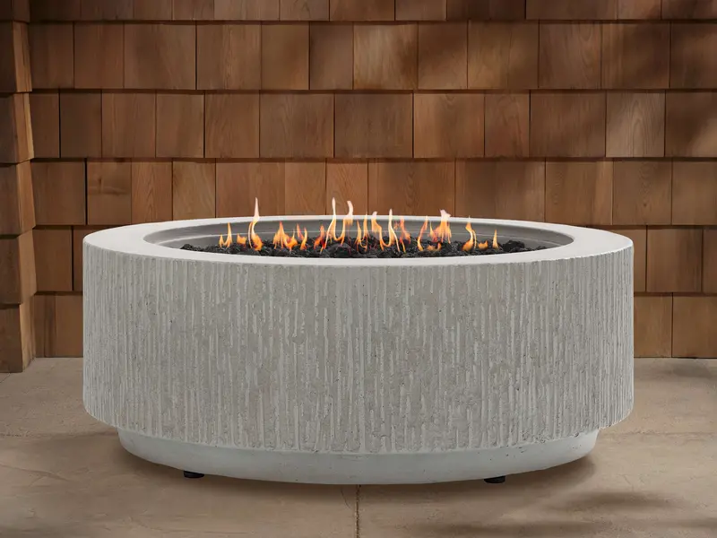 Wilmar Fog-Chiseled Round Propane Fire Pit 1