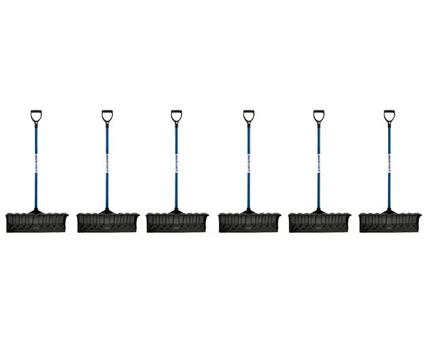 Wolverine Fd24Pp 6-Pack Snow Shovels – 26.5" Abs Poly Heads, Fiberglass Shafts, D-Handle Grip 1