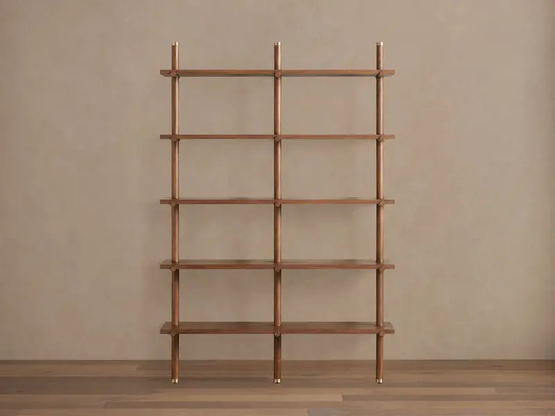 Woodrow Modular Bookcase – Adjustable Shelving Unit In Natural Wood Finish 1