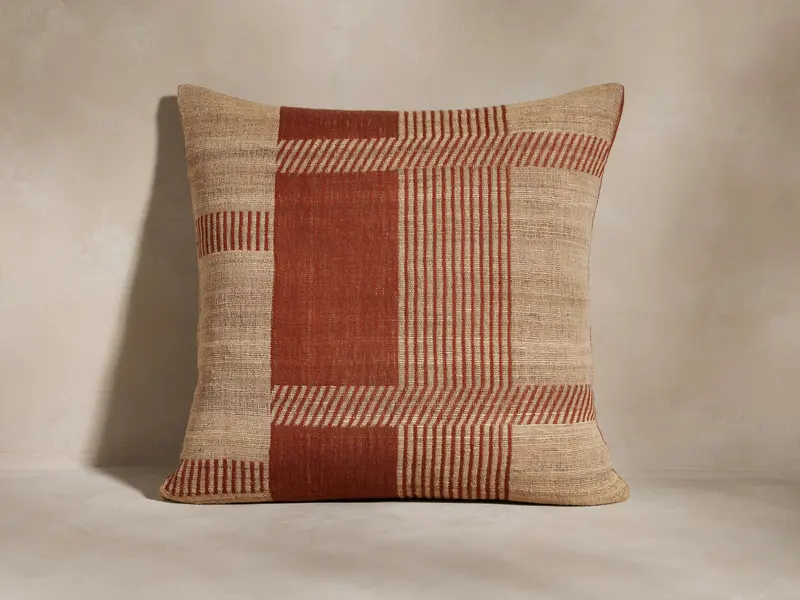 Ynez Checkered Outdoor Decorative Pillow 1