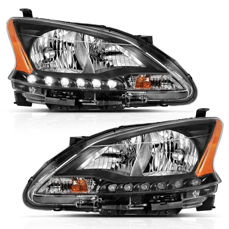 Anzo Usa 121537 Black Housing Led Headlights With Amber Turn Signals And Integrated Parking Lights 1