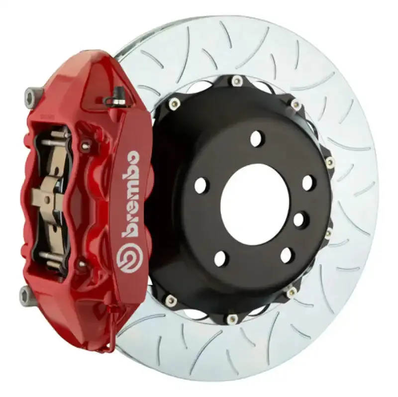 Brembo Gt Big Brake Kit For Porsche Cayenne Turbo (2011–2018) – Rear 4-Piston Calipers With 380X28Mm Two-Piece Slotted Rotors, Type-3 Red Finish 1