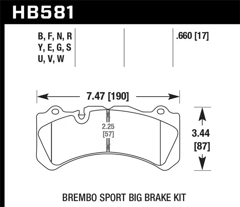 Hawk Performance Hb581B.660 Hps 5.0 High-Performance Brake Pads – 0.660" Thickness, Brembo-Compatible 1