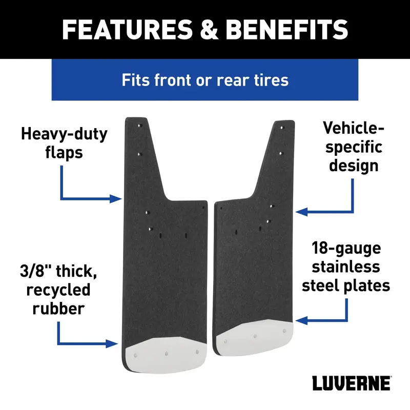 Luverne Rubber Mud Flaps - 12" X 20", Silverado & Sierra Compatible, Model 251440 1