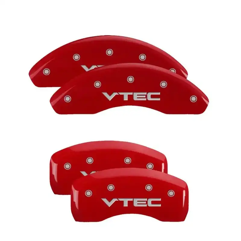 Mgp 4-Piston Caliper Covers – Engraved Red Finish With Silver Accent Trim 1