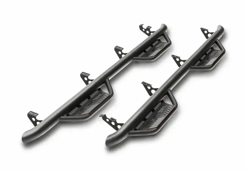 N-Fab Hpf1585Cc-Tx Two-Step Podium Lighted Cab Length Running Boards For 2015–2023 Ford F-150/Raptor Supercrew & 2017–2023 F-250/F-350 Crew Cabs – Texas Black Finish 1