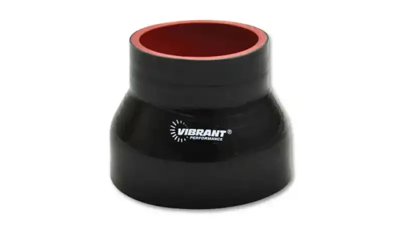 Vibrant 4-Ply Reinforced Black Silicone Transition Hose – 2.5" To 3" Id, 3" Length 1