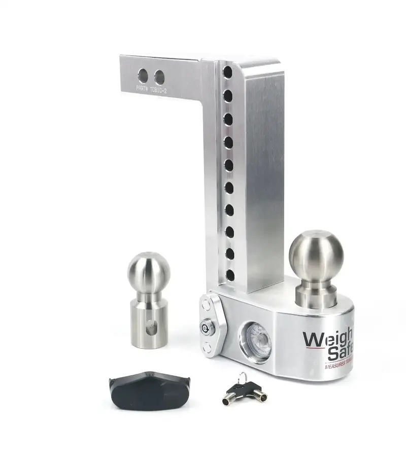 Weigh Safe Ws10-2 Adjustable Aluminum Trailer Hitch Receiver – 10-Inch Drop For 2-Inch Receivers 1